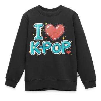 Ich liebe K-Pop - Kinder Premium Organic Sweatshirt - Schwarz - Vorne - AI Model Kid Female (0cm)