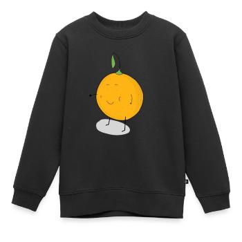 orange - Kinder Premium Organic Sweatshirt - Schwarz - Vorne - AI Model Kid Female (0cm)