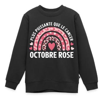 Rosa Oktober 2024 Brustkrebsmonat - Kinder Premium Organic Sweatshirt - Schwarz - Vorne - AI Model Kid Female (0cm)