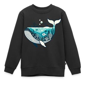 Wal - Kinder Premium Organic Sweatshirt - Schwarz - Vorne - AI Model Kid Female (0cm)