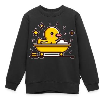 Badeente Badewanne - Kinder Premium Organic Sweatshirt - Schwarz - Vorne - AI Model Kid Female (0cm)