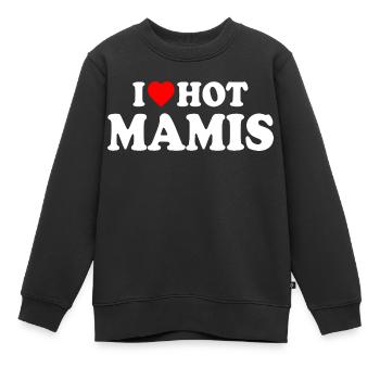 I love hot mamis - Sweat Premium enfant bio - noir - Devant - AI Model Kid Female (0cm)