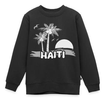 Haïti - Sweat Premium enfant bio - noir - Devant - AI Model Kid Female (0cm)