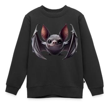 Fledermaus 2 - Kinder Premium Organic Sweatshirt - Schwarz - Vorne - AI Model Kid Female (0cm)
