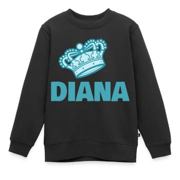 Gift for Diana - Kids Premium Organic Sweatshirt - black - Front - AI Model Kid Female (0cm)