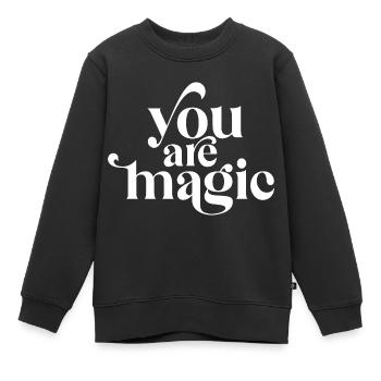 Du bist Magie - Kinder Premium Organic Sweatshirt - Schwarz - Vorne - AI Model Kid Female (0cm)