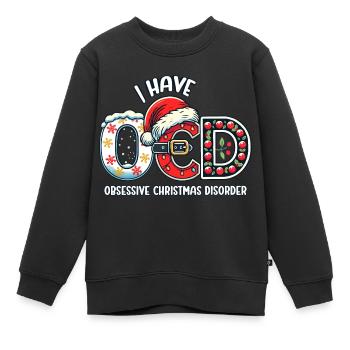 TROUBLE OBSESSIONNEL DE NOËL - Sweat Premium enfant bio - noir - Devant - AI Model Kid Female (0cm)