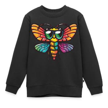 Libellule - Sweat Premium enfant bio - noir - Devant - AI Model Kid Female (0cm)