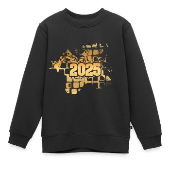 2025 - Sweat Premium enfant bio - noir - Devant - AI Model Kid Female (0cm)