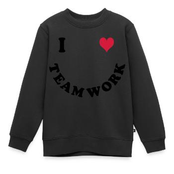 Ich liebe Teamwork - Kinder Premium Organic Sweatshirt - Schwarz - Vorne - AI Model Kid Female (0cm)