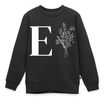 Minimalistische Blumen - Kinder Premium Organic Sweatshirt - Schwarz - Vorne - AI Model Kid Female (0cm)