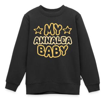 Geburt Annalea - Kinder Premium Organic Sweatshirt - Schwarz - Vorne - AI Model Kid Female (0cm)