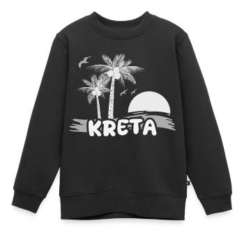 Strand Kreta - Kinder Premium Organic Sweatshirt - Schwarz - Vorne - AI Model Kid Female (0cm)