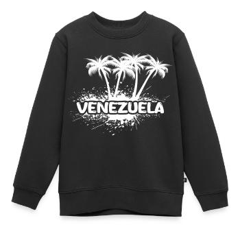 Venezuela als Party - Kinder Premium Organic Sweatshirt - Schwarz - Vorne - AI Model Kid Female (0cm)