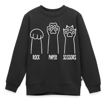 Ciseaux pour chien Papier de pierre Drôle - Sweat Premium enfant bio - noir - Devant - AI Model Kid Female (0cm)