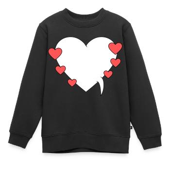 Bulle de dialogue avec des cœurs - Sweat Premium enfant bio - noir - Devant - AI Model Kid Female (0cm)