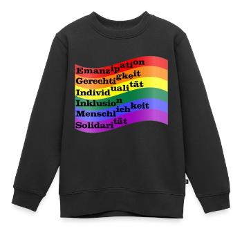 Gay Flag - Kinder Premium Organic Sweatshirt - Schwarz - Vorne - AI Model Kid Female (0cm)