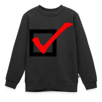 Tick off - Kids Premium Organic Sweatshirt - black - Front - AI Model Kid Female (0cm)