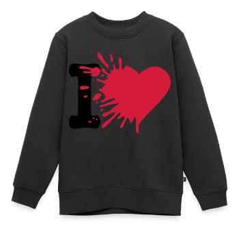 i love - Sweat Premium enfant bio - noir - Devant - AI Model Kid Female (0cm)