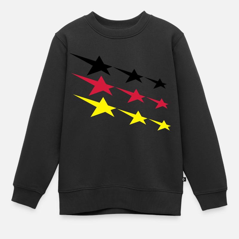 Deutschland Sterne - Kinder Premium Organic Sweatshirt - Schwarz