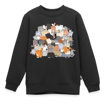 Un TAS de chats - Sweat Premium enfant bio - noir - Devant - AI Model Kid Female (0cm)
