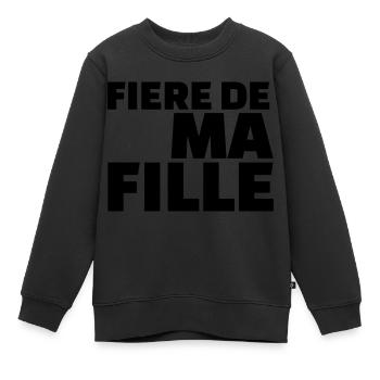 Fière de ma fille - Sweat Premium enfant bio - noir - Devant - AI Model Kid Female (0cm)