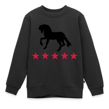 chevaux - Sweat Premium enfant bio - noir - Devant - AI Model Kid Female (0cm)