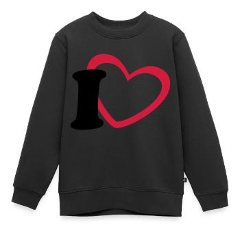 i love - Kinder Premium Organic Sweatshirt - Schwarz - Vorne - AI Model Kid Female (0cm)