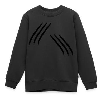 Kratzer Katzen Monster Angriff Wunde Fleischwunde - Kinder Premium Organic Sweatshirt - Schwarz - Vorne - AI Model Kid Female (0cm)