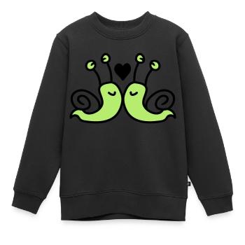 verliebte Schnecken - Kinder Premium Organic Sweatshirt - Schwarz - Vorne - AI Model Kid Female (0cm)