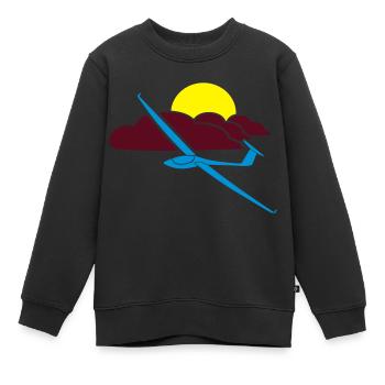 gliding tshirt - Kids Premium Organic Sweatshirt - black - Front - AI Model Kid Female (0cm)