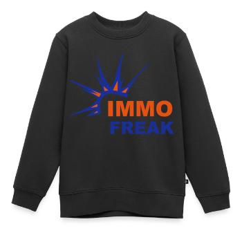 IMMO FREAK - Kinder Premium Organic Sweatshirt - Schwarz - Vorne - AI Model Kid Female (0cm)