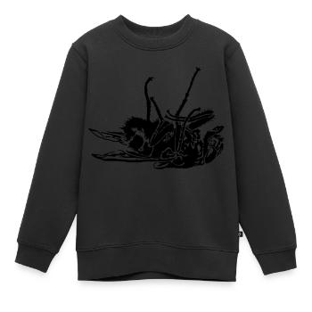 Tote Fliege - Kinder Premium Organic Sweatshirt - Schwarz - Vorne - AI Model Kid Female (0cm)