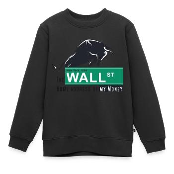 Home of my Money - Wall Street - Kinder Premium Organic Sweatshirt - Schwarz - Vorne - AI Model Kid Female (0cm)