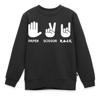 Papierschere Rock c - Kinder Premium Organic Sweatshirt - Schwarz - Vorne - AI Model Kid Female (0cm)