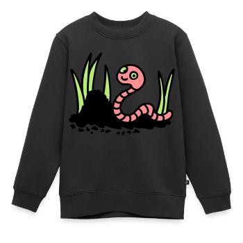 Regenwurm Erde - 3 - Kinder Premium Organic Sweatshirt - Schwarz - Vorne - AI Model Kid Female (0cm)
