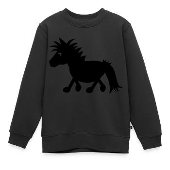 Pony - Kinder Premium Organic Sweatshirt - Schwarz - Vorne - AI Model Kid Female (0cm)