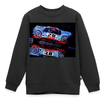 Course automobile - Sweat Premium enfant bio - noir - Devant - AI Model Kid Female (0cm)