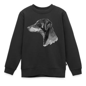 Pince Doberman - Sweat Premium enfant bio - noir - Devant - AI Model Kid Female (0cm)