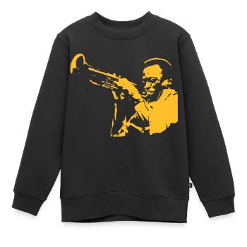 Miles Davis - Sweat Premium enfant bio - noir - Devant - AI Model Kid Female (0cm)