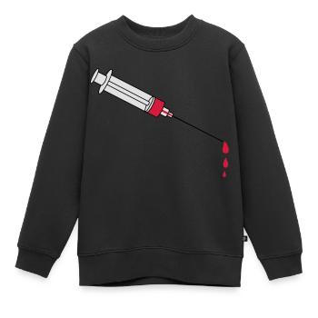 Blood Syringe - Kinder Premium Organic Sweatshirt - Schwarz - Vorne - AI Model Kid Female (0cm)