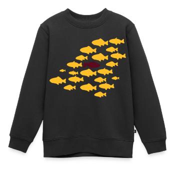 Gegen den Strom Schwimmen - Kinder Premium Organic Sweatshirt - Schwarz - Vorne - AI Model Kid Female (0cm)