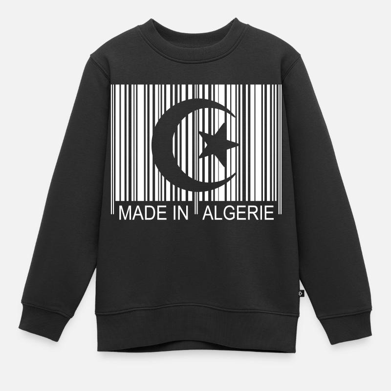 Code barre Made in ALGERIE 1c - Sweat Premium enfant bio - noir