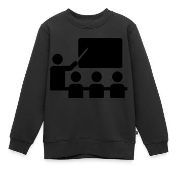 École - Sweat Premium enfant bio - noir - Devant - AI Model Kid Female (0cm)