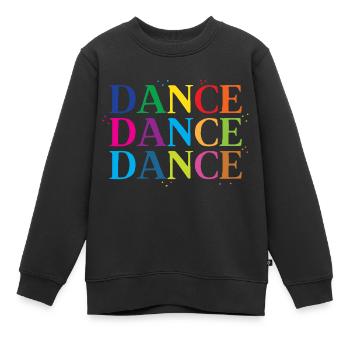 danse danse danse danse en arc-en-ciel - Sweat Premium enfant bio - noir - Devant - AI Model Kid Female (0cm)