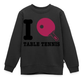 Tischtennis - Kinder Premium Organic Sweatshirt - Schwarz - Vorne - AI Model Kid Female (0cm)