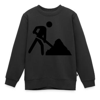 baustelle icon - Kinder Premium Organic Sweatshirt - Schwarz - Vorne - AI Model Kid Female (0cm)