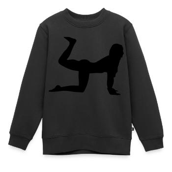 Sport Frau Silhouette - Kinder Premium Organic Sweatshirt - Schwarz - Vorne - AI Model Kid Female (0cm)
