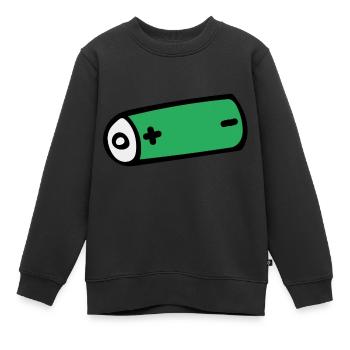 batterie - Sweat Premium enfant bio - noir - Devant - AI Model Kid Female (0cm)