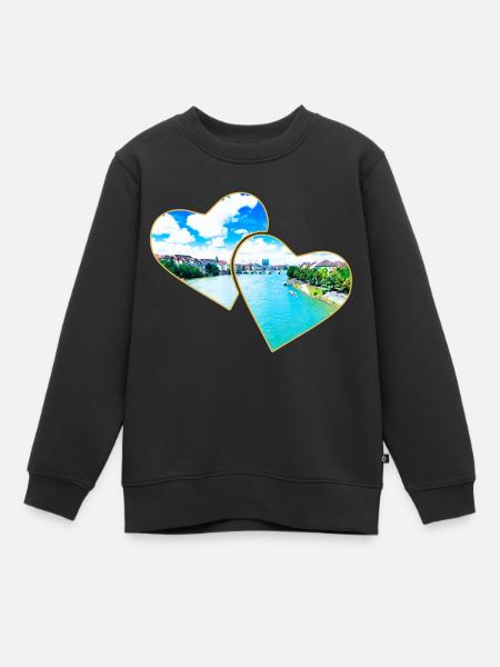 Basel - Kinder Premium Organic Sweatshirt - Schwarz